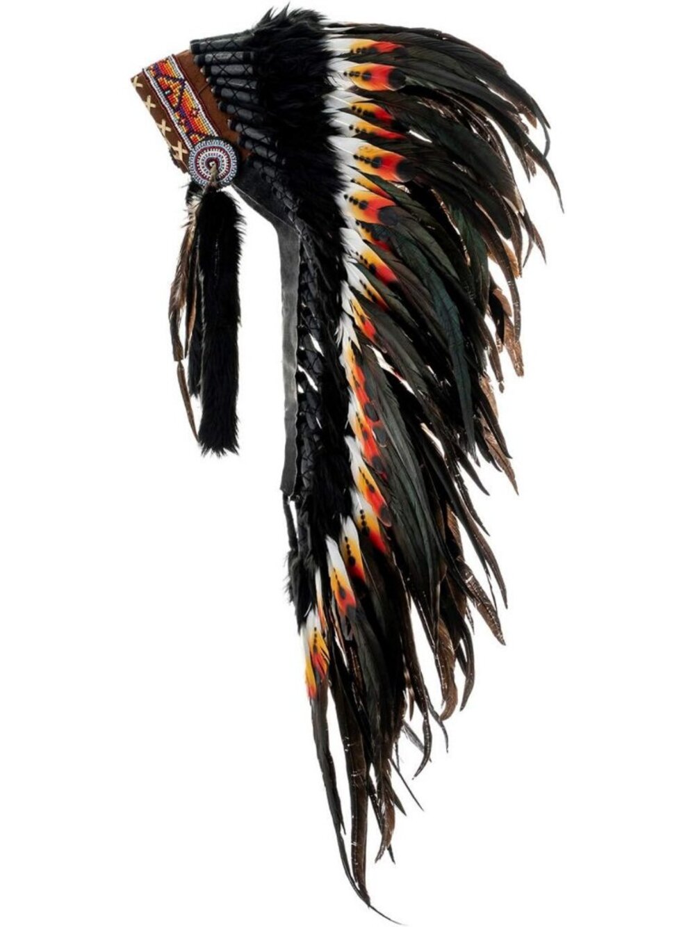 Vibrant Large Feather Headdress - Tribal War Bonnet Costume Accessory